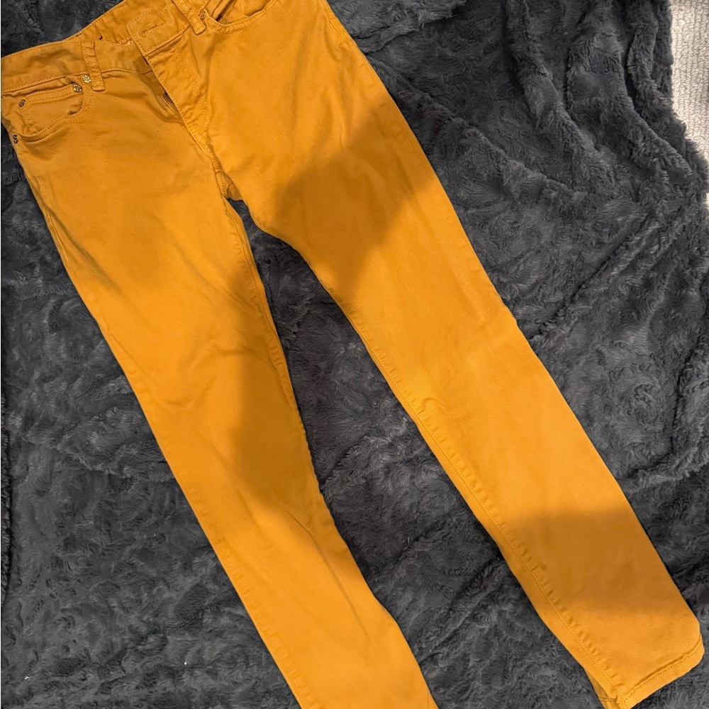 Tory Burch Golden/Mustard Yellow Low Rise Jean